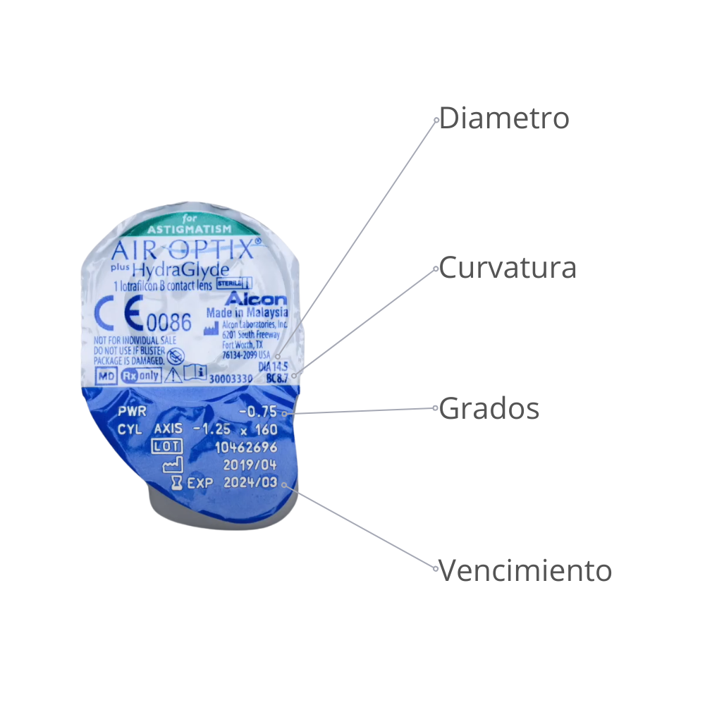 Air Optix Plus Hydraglyde Astigmatismo x 6 Lentes