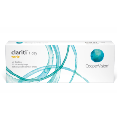 Lentes de contacto Clariti 1 Day Toric – Corrección para astigmatismo con comodidad y protección UV.