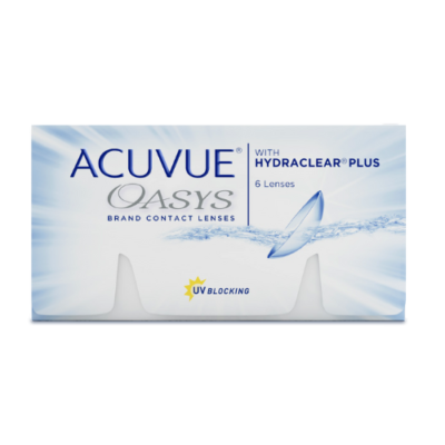 Lentes de contacto Acuvue Oasys con HYDRACLEAR® Plus – Hidratación y comodidad prolongada.