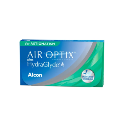 Lentes de contacto Air Optix Plus HydraGlyde para Astigmatismo – Visión clara, estable y mayor hidratación.